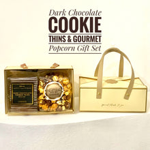 Load image into Gallery viewer, Dark Chocolate Cookie Thins &amp; Gourmet Popcorn Gift Set 黑朱古力脆片及美食爆谷禮盒