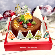Load image into Gallery viewer, 6” Dark Chocolate Ganache Yule Log Cake 黑朱古力聖誕蛋糕
