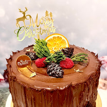 Load image into Gallery viewer, 6” Dark Chocolate Ganache Yule Log Cake 黑朱古力聖誕蛋糕
